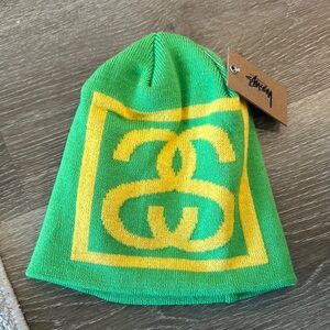 Stussy mens Vibrant Green and Yellow Hat